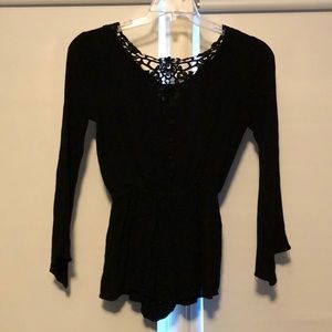 Black Longsleeve Romper